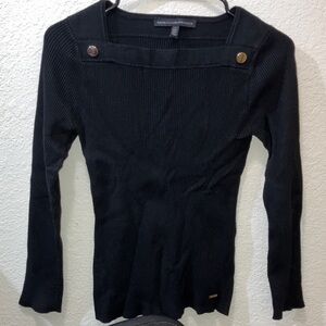 White House Black Market Black Knit Top